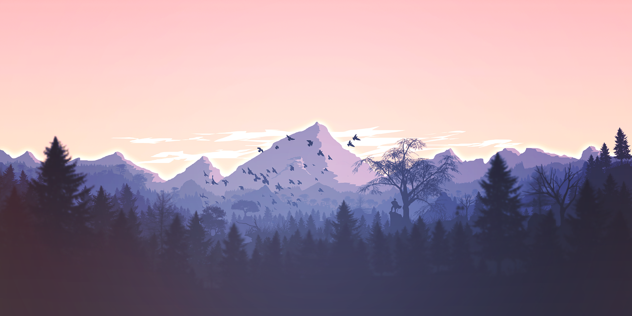 mountains, panorama, forest