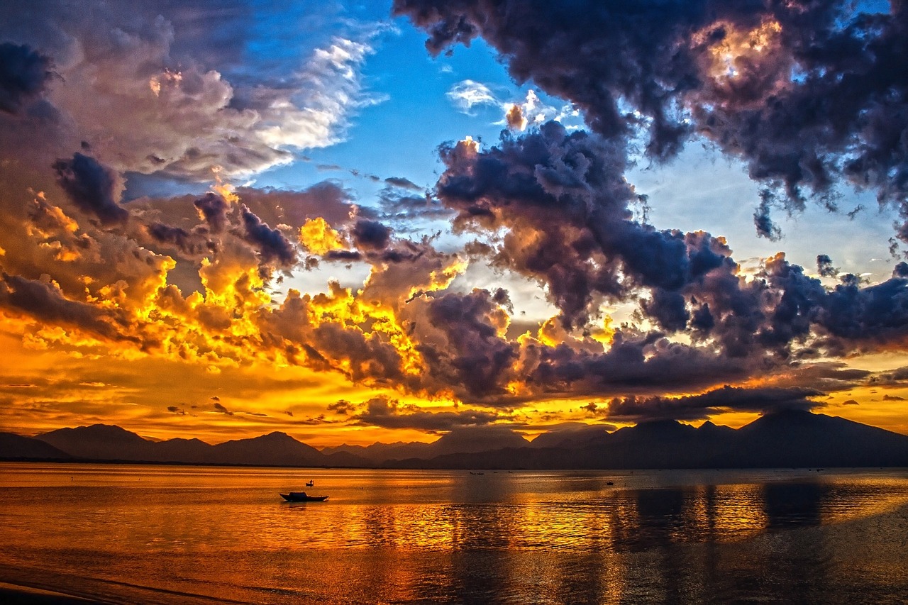 sea, sunset, boat, dusk, ocean, water, scenery, scenic, countryside, cloudy, da nang bay, sea, sea, sunset, sunset, sunset, sunset, sunset, nature, ocean, water