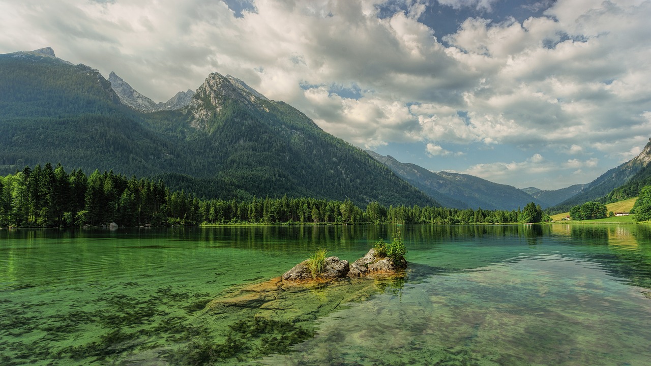 hintersee, lake, mountains