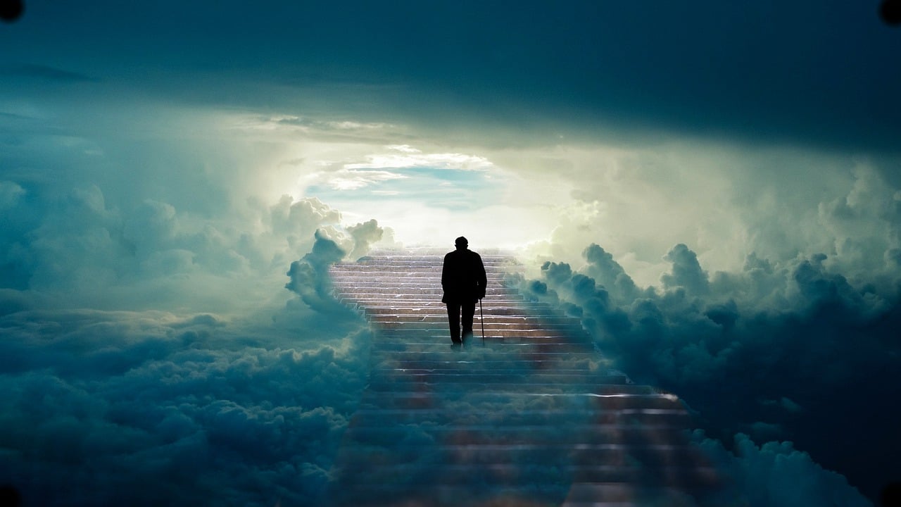 man, stairs, heaven