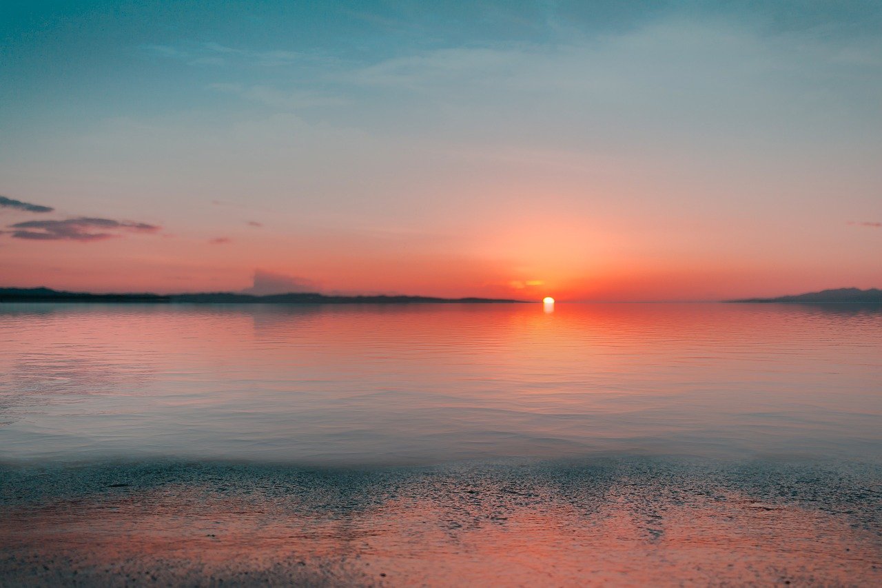 landscape, sea, sunset