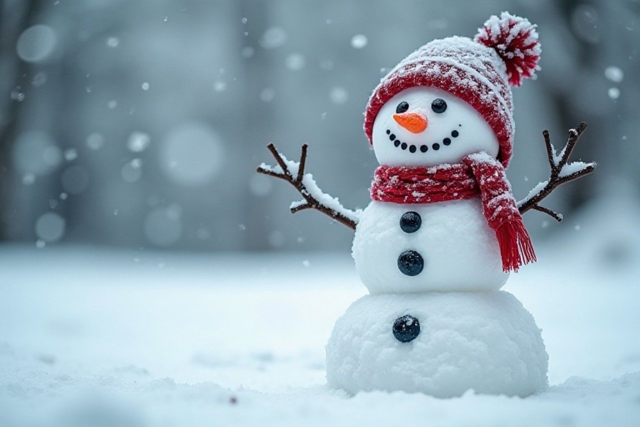 christmas, winter, snowman