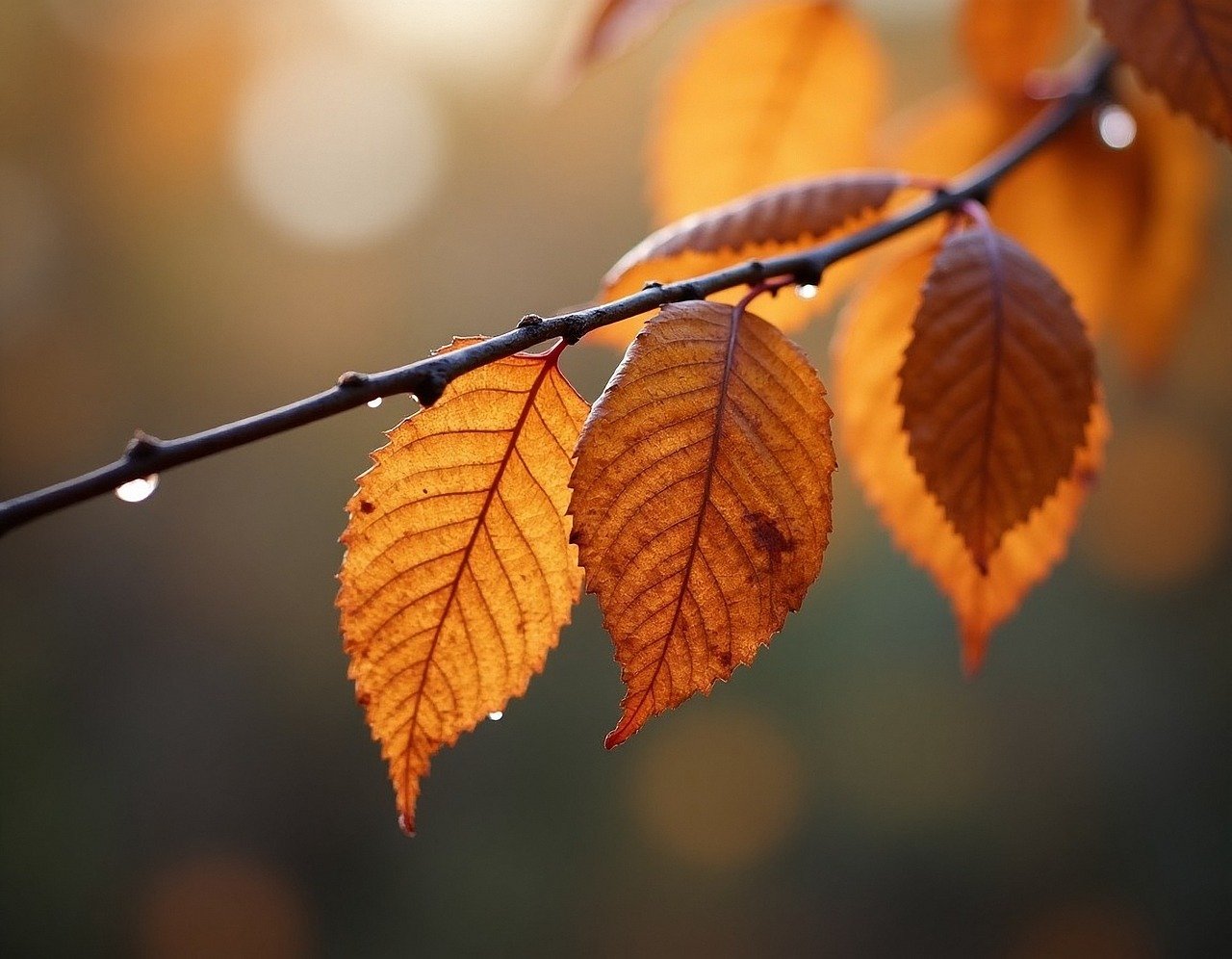ai generated, leaves, fall, nature, autumn colors, sunlight, branch