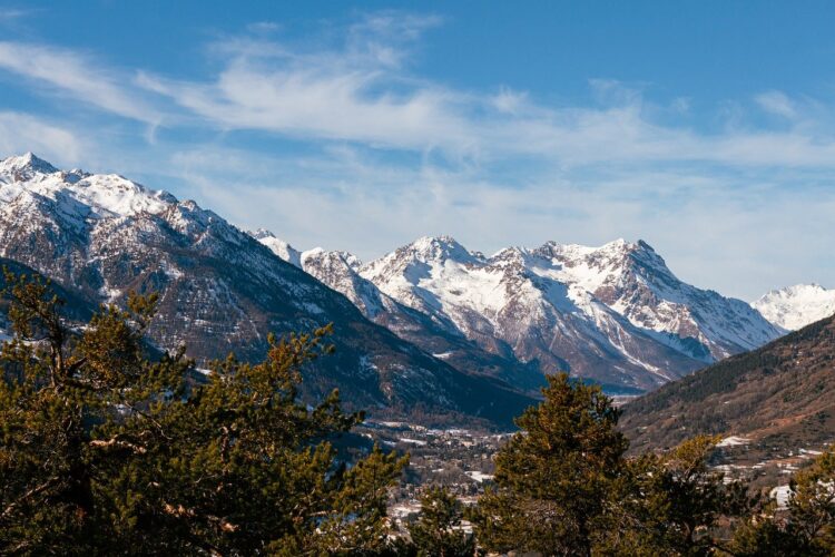 mountain, winter, snow, alps, forest, nature, panorama, sky, view, hiking, travel, wood, path, outdoor, peace, scenery, tourist, climate, mountaineer