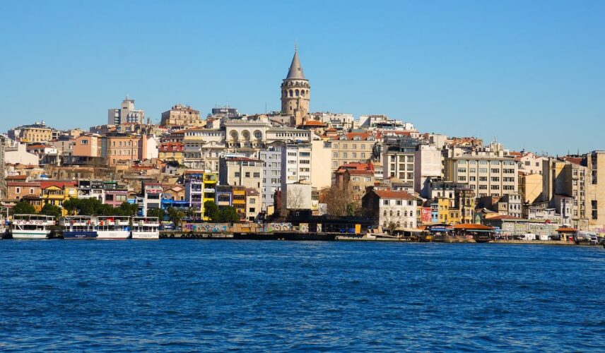 galata, galata tower, istanbul, turkey, city, river, sea, panorama, historic, blue, cloud, architecture, coast, old town, view, tourist attraction, nature, shore, cityscape, europe, major tourist destination
